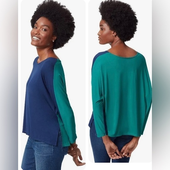 Anne Klein  Women's Ak Sport RARA Breezy top Size L - Picture 1 of 10